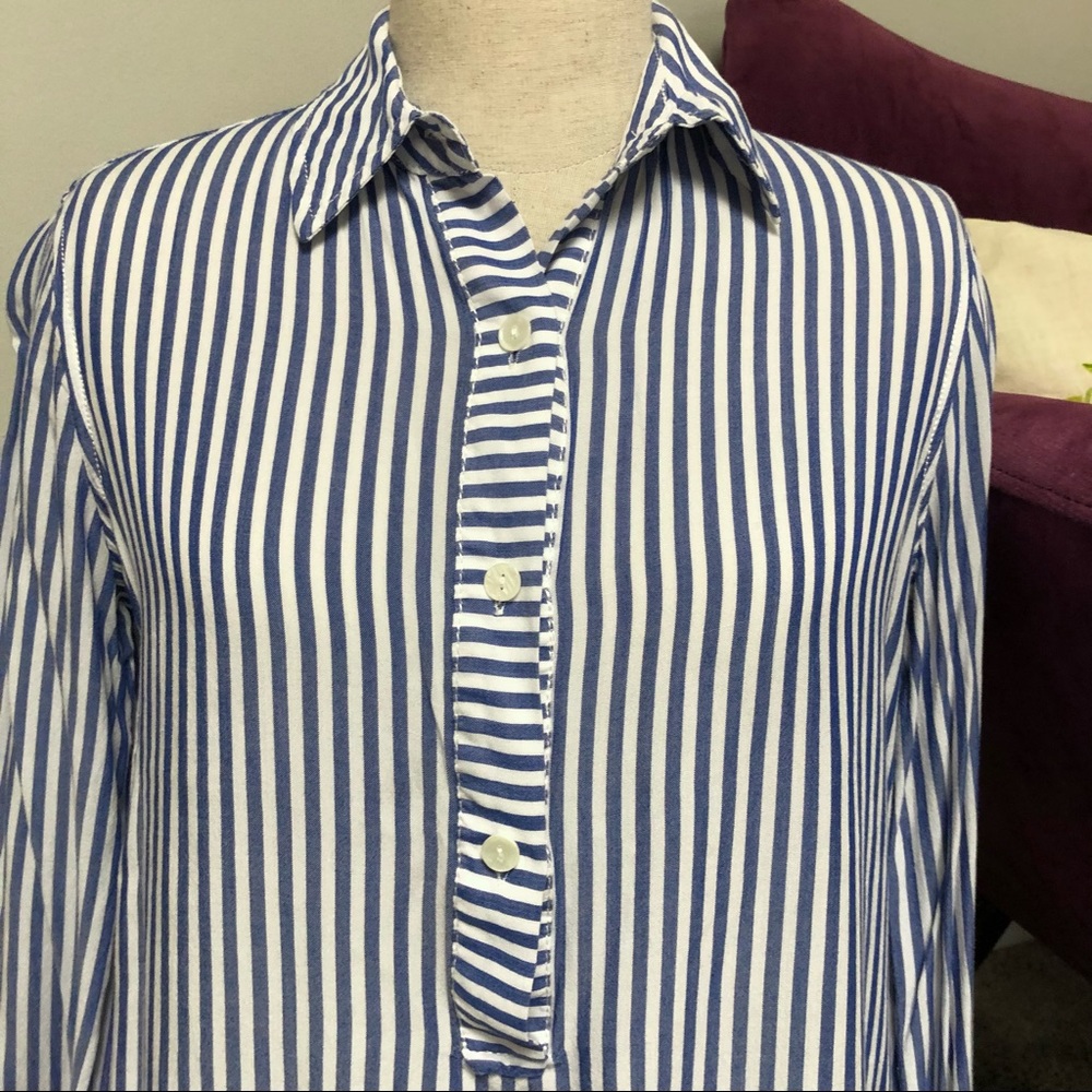 Max Studio Pullover Style Striped Button Down Shi… - image 2
